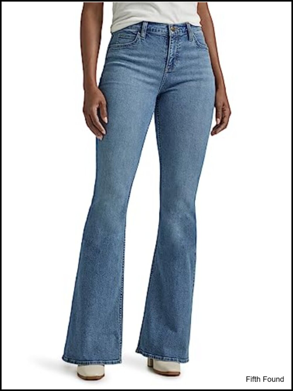 Women's Mid Rise Flare Jeans Stretch Denim Casual